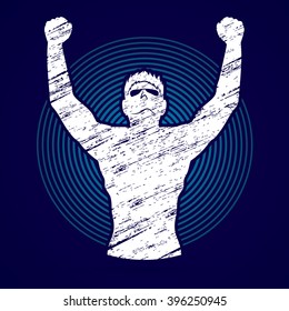 Freedom man designed on line cycle background graphic vector