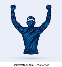 Freedom man designed using grunge brush graphic vector