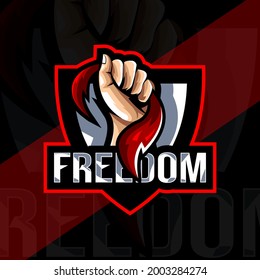 Freedom mascot logo esport design templates
