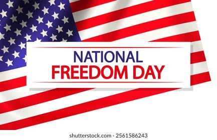 Freedom national day usa flag, vector art illustration.