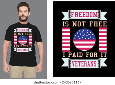 Freedom is not free a unique T shirt design vector .