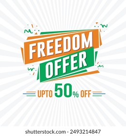 Freedom Offer Sale Logo Label Unit Vector Design