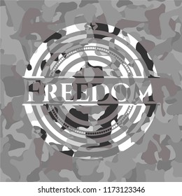 Freedom on grey camo texture