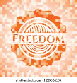 Freedom orange mosaic emblem