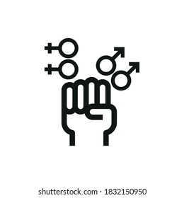 Freedom of orientation. Simple vector linear illustration on a white background.