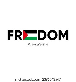 Freedom of palestine. Banner, logo text design