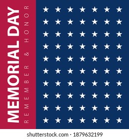 Freedom patriotism celebrate in USA. Flag of America with stars how symbol democracy on banner. Vector poster.