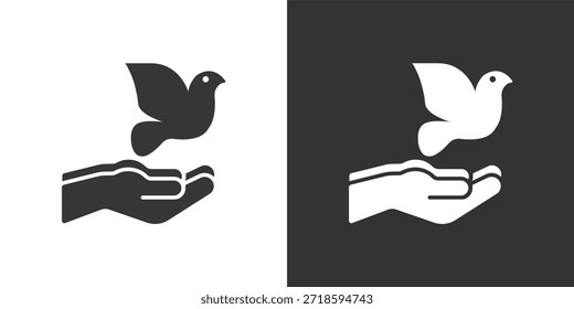 Freedom and Peace icon. Solid glyph series icon