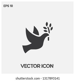 Freedom, Peace symbol icon vector. Filled bird vector icon. Premium quality.