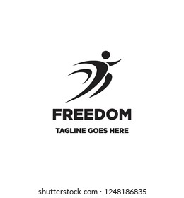 freedom person logo icon vector inspiration