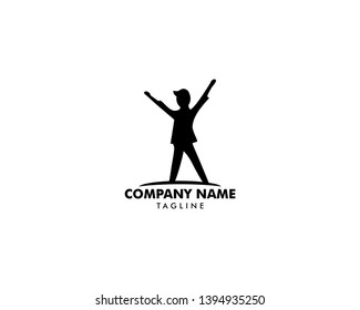 Freedom person logo icon vector inspiration