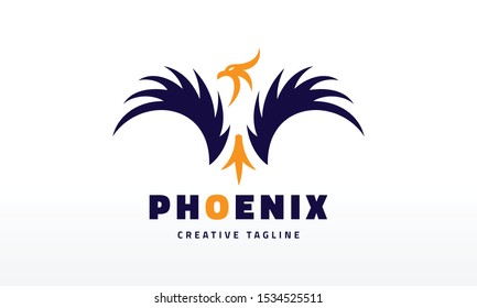 Freedom Phoenix Bird Logo Design Vector Icon Illustrations.