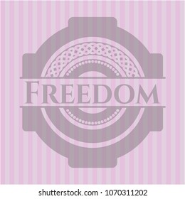 Freedom pink emblem. Retro