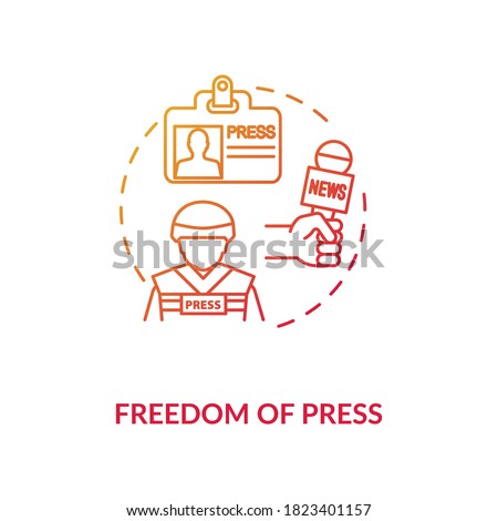 Freedom of press concept icon. Freedom of media and communication idea thin line illustration. First amendment. Fundamental human right. Vector isolated outline RGB color drawing