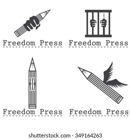 freedom press concept vector design template