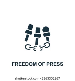 Freedom of press icon. Monochrome simple sign from social causes and activism collection. Freedom of press icon for logo, templates, web design and infographics.