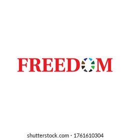 FREEDOM quotes logo design vector