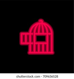 Freedom red glowing neon ui ux icon. Glowing sign logo vector