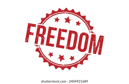 freedom Red Rubber Stamp vector design.