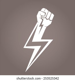 freedom revolution concept. vector  fist icon 