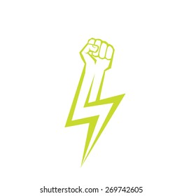 freedom revolution concept. vector fist icon