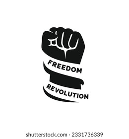 Freedom revolution logo design vector illustration