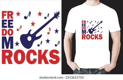 Freedom rocks t-shirt design vector file.