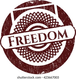 Freedom rubber grunge stamp