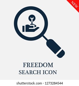 Freedom search icon. Editable Freedom search icon for web or mobile.