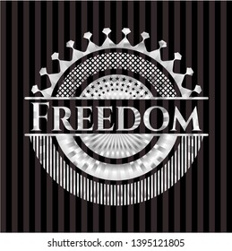 Freedom silver badge. Vector Illustration. Mosaic.