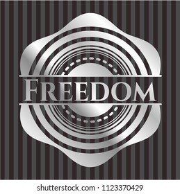 Freedom silvery shiny emblem