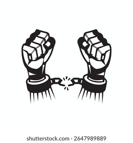 A Freedom from slavery Icon with white background