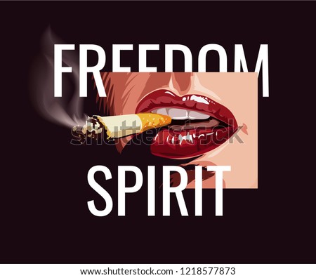 Similar – Image, Stock Photo young woman smokes cigarette