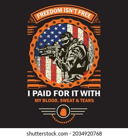 Freedom Solder T-shirt Vector Design