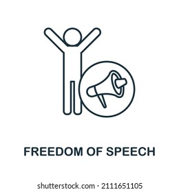 Freedom Of Speech icon. Line element from human rights collection. Linear Freedom Of Speech icon sign for web design, infographics and more.