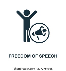 Freedom Of Speech icon. Monochrome sign from human rights collection. Creative Freedom Of Speech icon illustration for web design, infographics and more