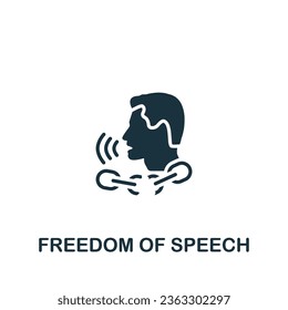 Freedom of speech icon. Monochrome simple sign from social causes and activism collection. Freedom of speech icon for logo, templates, web design and infographics.