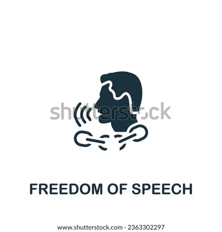 Freedom of speech icon. Monochrome simple sign from social causes and activism collection. Freedom of speech icon for logo, templates, web design and infographics.