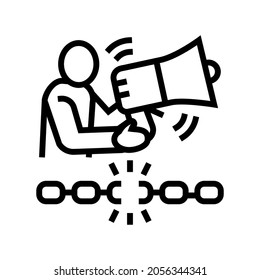 freedom of speech line icon vector. freedom of speech sign. isolated contour symbol black illustration