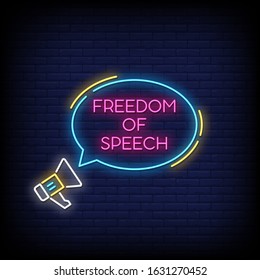 Freedom of Speech Neon Signs Style Text Vector