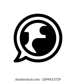 Liberdade de expressão. Ícone de vetor de traçado com contorno e detalhes preenchidos em preto.