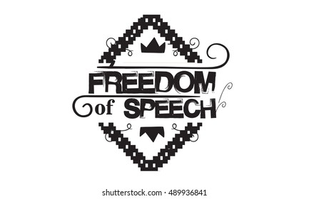 freedom of speech quote vector