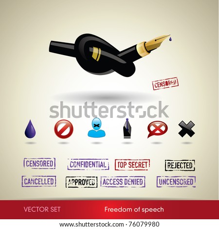 Freedom of speech. Vector set