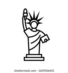 Freedom statue line icon, concept sign, outline vector illustration, linear symbol.