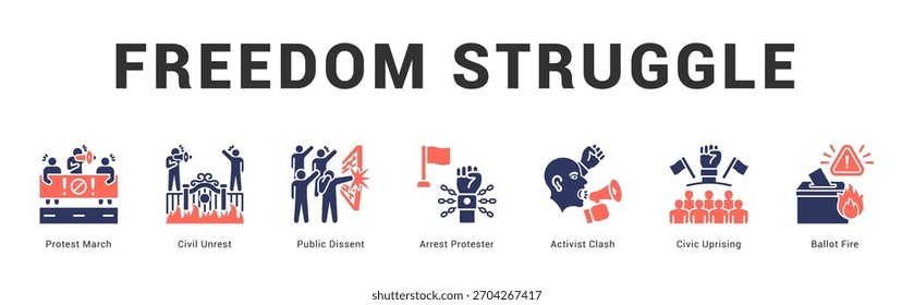 Ilustración de Anuncio de Web moderno y limpio con íconos temáticos para la comunicación visual