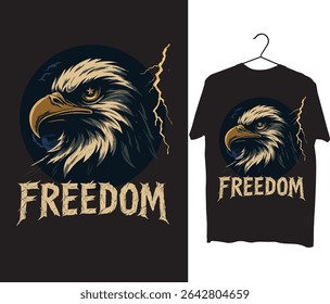 FREEDOM T Shirt Design, Eagle T Shirt Design