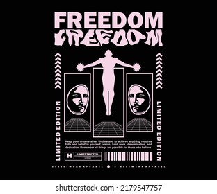  freedom t shirt design, vector graphic, typographic poster or tshirts street wear and Urban style