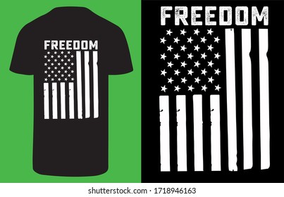 Texto de libertad editable con el vector de bandera estadounidense 