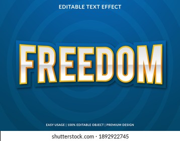 freedom text effect with bold style use for product brand and business logo 