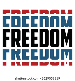 freedom text illustration t shirt design
